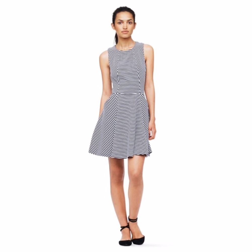 NWT Club Monaco Emily Black White Striped Dress 6